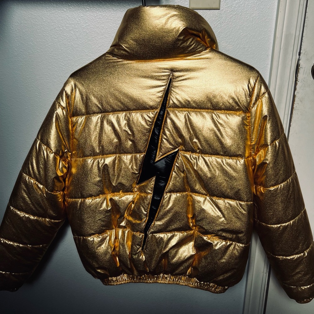 Aviator Nation Metallic Gold Puffer Jacket - Picture 2 of 13